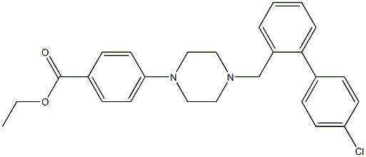 Benzoic acid, 4-[4-[(4'-chloro[1,1'-biphenyl]-2-yl)Methyl]-1-piperazinyl]-, ethyl ester Structure