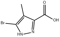 3-溴-4-甲基-1H-吡唑-5-羧酸, 929554-40-5, 结构式