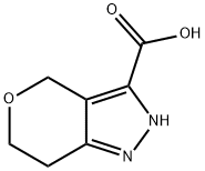 2,4,6,7-Tetrahydro-pyrano[4,3-c]pyrazole-3-carboxylic acid 化学構造式