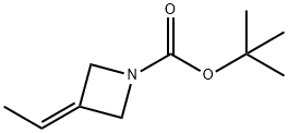 叔-丁基 3-亚乙基吖丁啶-1-甲酸基酯,934665-46-0,结构式