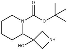1-Piperidinecarboxylic acid, 2-(3-hydroxy-3-azetidinyl)-, 1,1-diMethylethyl ester Structure