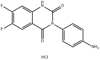 3-(4-氨基苯基)-6,7-二氟喹唑啉-2,4(1H,3H)-二酮盐酸盐,936500-99-1,结构式