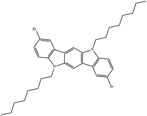 2,8-dibroMo-5,11-di-n-octylindolo[3,2-b]carbazole Structure