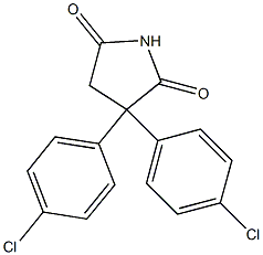 3,3-Bis(4-chlorophenyl)pyrrolidine-2,5-dione 结构式