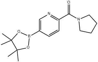 1-	吡咯烷[5-(4,4,5,5-四甲基-1,3,2-二氧杂环戊硼烷-2-基)-2-吡啶基]-甲酮, 940314-18-1, 结构式