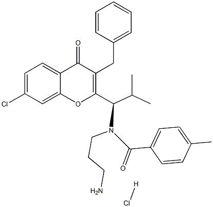 N-(3-アミノプロピル)-N-[(1R)-1-(3-ベンジル-7-クロロ-4-オキソ-4H-クロメン-2-イル)-2-メチルプロピル]-4-メチルベンズアミド
