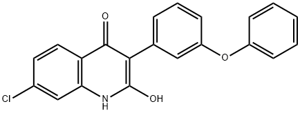 7-chloro-4-hydroxy-3-(3-phenoxyphenyl)quinolin-2(1H)-one Struktur