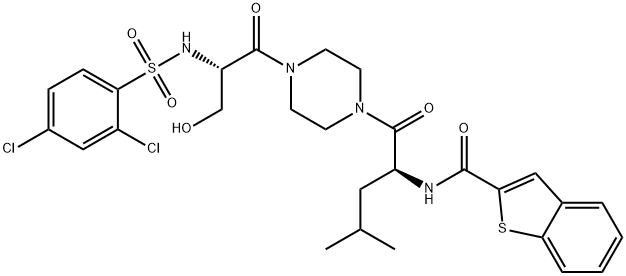 N-((S)-1-(4-((S)-2-(2,4-dichlorophenylsulfonaMido)-3-hydroxypropanoyl)piperazin-1-yl)-4-Methyl-1-oxopentan-2-yl)benzo[b]thiophene-2-carboxaMide|CS-2774