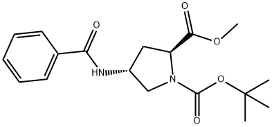 (2S,4R)-1-叔丁基4-甲基-4-苯甲酰基吡咯烷-1,2-二羧酸酯 结构式