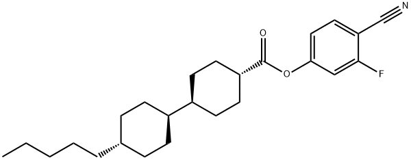 (trans,trans)-4'-Pentyl-[1,1'-bicyclohexyl]-4-carboxylic acid 4-cyano-3-fluorophenyl ester Struktur