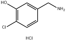 5-(氨基甲基)-2-氯苯酚盐酸盐 结构式