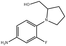 1-(4-氨基-2-氟苯基)-2-吡咯烷甲醇, 943752-61-2, 结构式