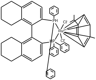 (S)-RUCL[(P-シメン)(H8-BINAP)]CL 化学構造式