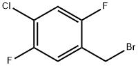 1-(ブロモメチル)-4-クロロ-2,5-ジフルオロベンゼン 化学構造式
