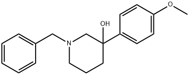 1-ベンジル-3-(4-メトキシフェニル)ピペリジン-3-オール 化学構造式