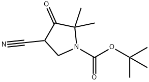 tert-butyl 4-cyano-2,2-dimethyl-3-oxopyrrolidine-1-carboxylate Struktur