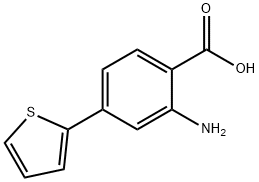 2-アミノ-4-(2-チエニル)安息香酸 化学構造式