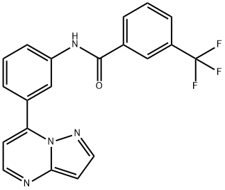 N-(3-(pyrazolo[1,5-a]pyriMidin-7-yl)phenyl)-3-(trifluoroMethyl)benzaMide Struktur