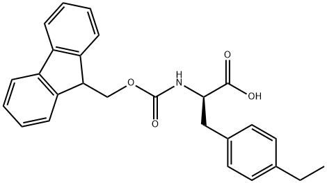(R)-2-(((((9H-芴-9-基)甲氧基)羰基)氨基)-3-(4-乙基苯基)丙酸, 953030-54-1, 结构式