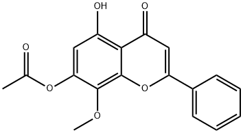 5-Hydroxy-7-acetoxy-8-methoxyflavone Structure