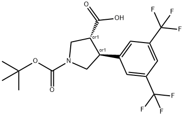 Boc-(+/-)-trans-4-(3,5-bis(trifluoroMethyl)-phenyl)-pyrrolidine-3-carboxylic acid Structure