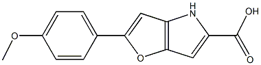 2-(4-Methoxyphenyl)-4H-furo[3,2-b]pyrrole-5-carboxylic Acid Struktur