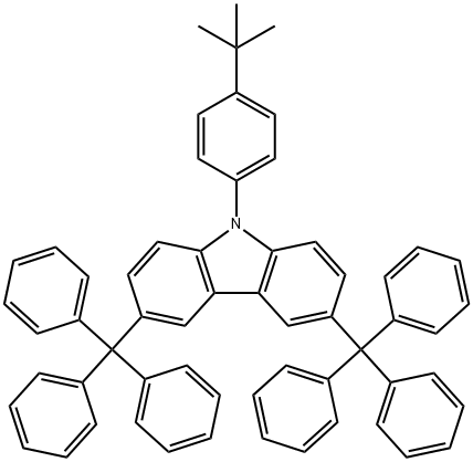 CzC , 9-(4-tert-butylphenyl)-3,6-ditrityl-9H-carbazole Struktur