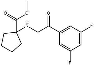 Cyclopentanecarboxylic acid, 1-[[2-(3,5-difluorophenyl)-2-oxoethyl]aMino]-, Methyl ester Struktur
