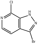 3-ブロモ-7-クロロ-1H-ピラゾロ[3,4-C]ピリジン 化学構造式