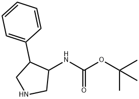 Tert-butyl-4-phenylpyrrolidin-3-ylcarbaMate 化学構造式