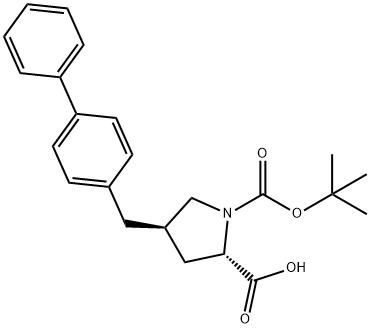 (2S,4R)-4-([1,1'-ビフェニル]-4-イルメチル)-1-(TERT-ブチルトキシカルボニル)ピロリジン-2-カルボン酸 化学構造式