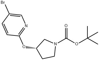(S)-3-(5-溴-吡啶-2-氧基)-吡咯烷-1-羧酸叔丁酯, 960289-30-9, 结构式