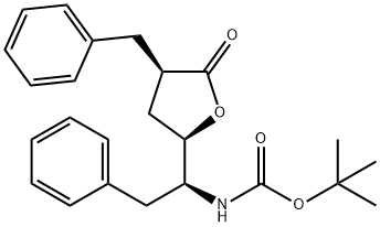 N-[(1S)-2-Phenyl-1-[(2R,4R)-tetrahydro-5-oxo-4-(phenylMethyl)-2-furanyl]ethyl] CarbaMic Acid 1,1-DiMethylethyl Ester Struktur