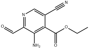 3-氨基-5-氰基-2-甲酰基异烟酸乙酯 结构式