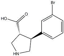 (+/-)-trans-4-(3-broMo-phenyl)-pyrrolidine-3-carboxylic acid 结构式