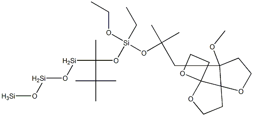 [METHOXYTRI(ETHYLENEOXY)PROPYL]HEXAMETHYLTRISILOXANYLETHYLTRIETHOXYSILANE, tech-95 Struktur
