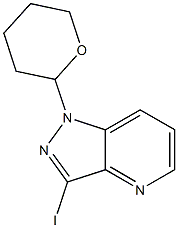 3-iodo-1-(tetrahydro-2H-pyran-2-yl)-1H-pyrazolo[4,3-b]pyridine 化学構造式