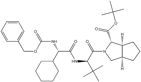 (1S,3AR,6AS)-2-((R)-2-((S)-2-((((苄氧基)羰基)氨基)-2-环己基乙酰氨基)-3,3-二甲基丁酰基)C]吡咯-1-羧酸叔丁酯, , 结构式