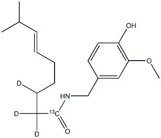 TRANS-辣椒素-13C-D3, , 结构式