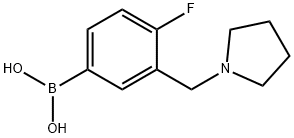 4-氟-3-(吡咯烷-1-基甲基)苯基硼酸, 1704063-89-7, 结构式