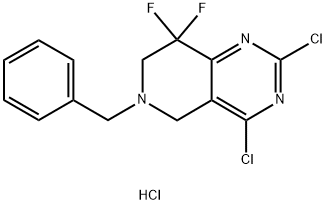6-benzyl-2,4-dichloro-8,8-difluoro-5,6,7,8-tetrahydropyrido[4,3-d]pyriMidine HYDROCHLORIDE,1864059-82-4,结构式