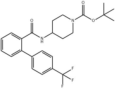 tert-butyl 4-(4'-(trifluoroMethyl)biphenyl-2-ylcarboxaMido)piperidine-1-carboxylate Struktur