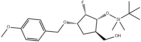 [(1R,2R,3S,4S)-2-(tert-butyldiMethylsilanyloxy)-3-fluoro-4-(4-Methoxybenzyloxy)cyclopentyl]Methanol Struktur