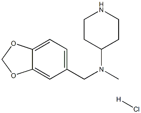 N-(benzo[d][1,3]dioxol-5-ylMethyl)-N-Methylpiperidin-4-aMine hydrochloride 化学構造式