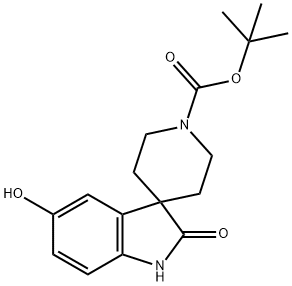 tert-butyl 5-hydroxy-2-oxospiro[indoline-3,4'-piperidine]-1'-carboxylate Structure