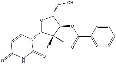 (2R,3R,4R,5R)-5-(2,4-dioxo-3,4-dihydropyriMidin-1(2H)-yl)-4-fluoro-2-(hydroxyMethyl)-4-Methyltetrahydrofuran-3-yl benzoate 结构式