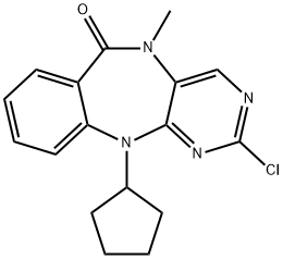 2-chloro-11-cyclopentyl-5-Methyl-5H-benzo[e]pyriMido[5,4-b][1,4]diazepin-6(11H)-one Struktur