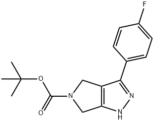3-(4-Fluoro-phenyl)-2,6-dihydro-4H-pyrrolo[3,4-c]pyrazole-5-carboxylic acid tert-butyl ester,1823314-67-5,结构式