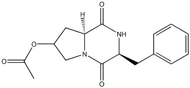 (3S,8aS)-7-(Acetyloxy)hexahydro-3-(phenylMethyl)pyrrolo[1,2-a]pyrazine-1,4-dione, , 结构式