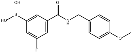 (3-fluoro-5-((4-Methoxybenzyl)carbaMoyl)phenyl)boronic acid Structure